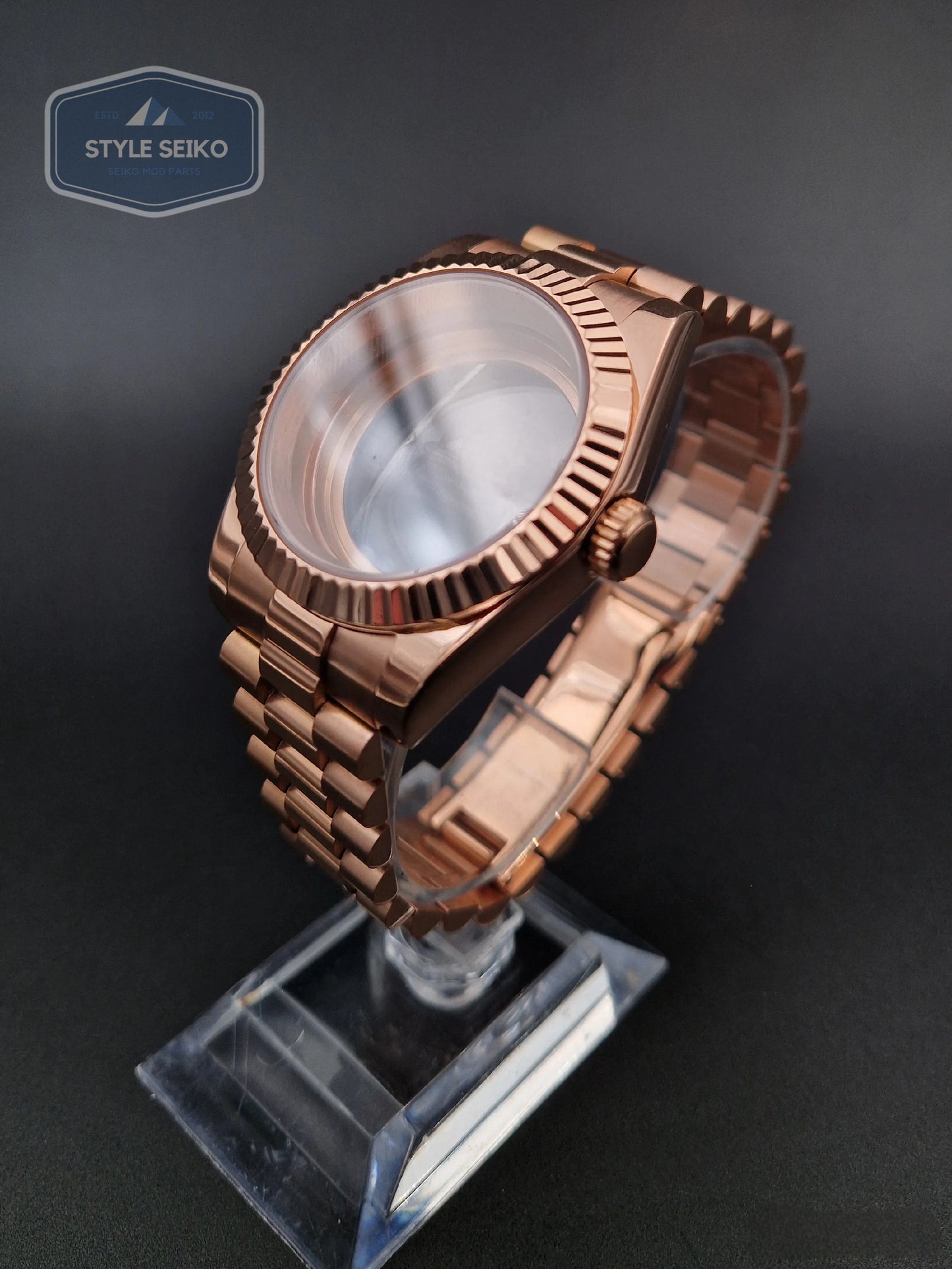 Datejust fall roséguld president-armbindel